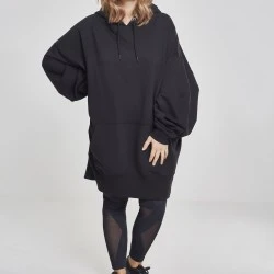 Дамски дълг суичър Urban Classics в черен цвят