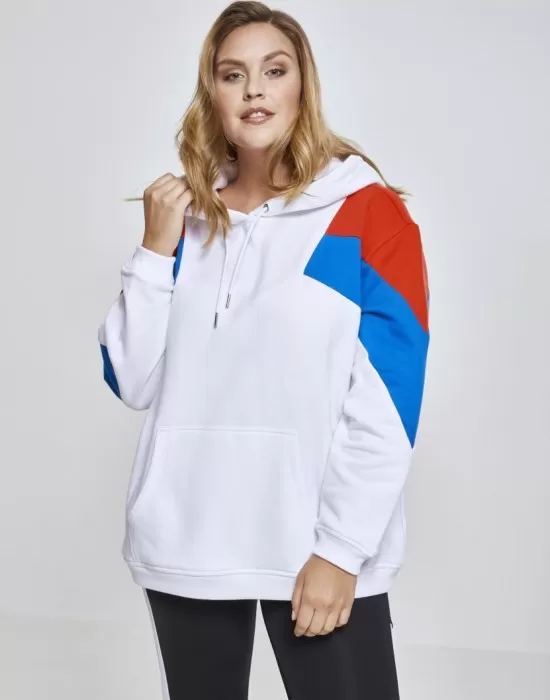 Дамски суичър в три цвята Urban Classics whtfireredbrightblue, Суичъри - Hoodstyle.bg