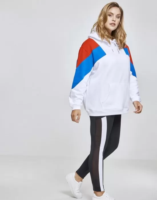 Дамски суичър в три цвята Urban Classics whtfireredbrightblue, Суичъри - Hoodstyle.bg
