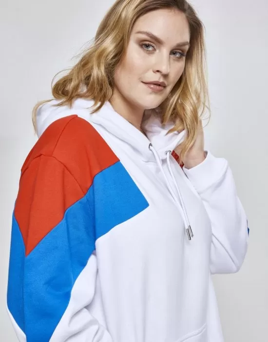 Дамски суичър в три цвята Urban Classics whtfireredbrightblue, Суичъри - Hoodstyle.bg