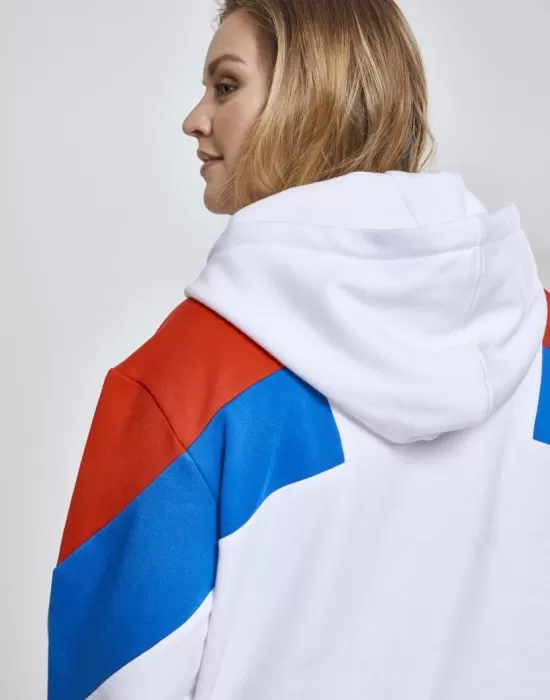 Дамски суичър в три цвята Urban Classics whtfireredbrightblue, Суичъри - Hoodstyle.bg