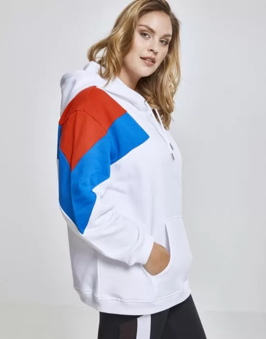 Дамски суичър в три цвята Urban Classics whtfireredbrightblue, Суичъри - Hoodstyle.bg