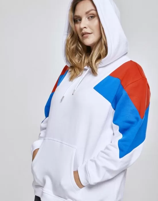 Дамски суичър в три цвята Urban Classics whtfireredbrightblue, Суичъри - Hoodstyle.bg