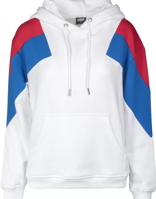 Дамски суичър в три цвята Urban Classics whtfireredbrightblue, Суичъри - Hoodstyle.bg