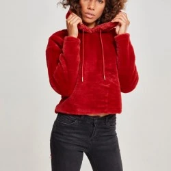 Дамски плюшен суичър Urban Classics burgundy