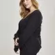 Дамски черен пуловер Urban Classics с връзки на гърба, Блузи - Hoodstyle.bg