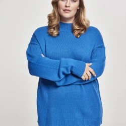 Дамска блуза в синьо Urban Classics Ladies Oversize Turtleneck Sweater