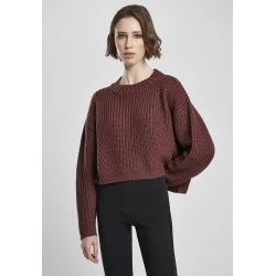 Дамска плетена блуза в тъмночервено Urban Classics Ladies Wide Oversize Sweater 