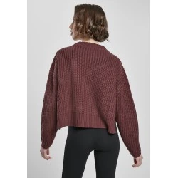 Дамска плетена блуза в тъмночервено Urban Classics Ladies Wide Oversize Sweater 