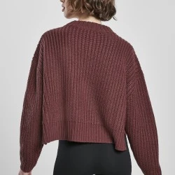 Дамска плетена блуза в тъмночервено Urban Classics Ladies Wide Oversize Sweater 