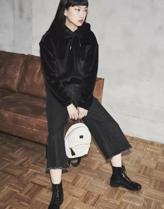 Дамски дънки в черен цвят Urban Classics  Ladies Denim Culotte black washed, Дънки - Hoodstyle.bg