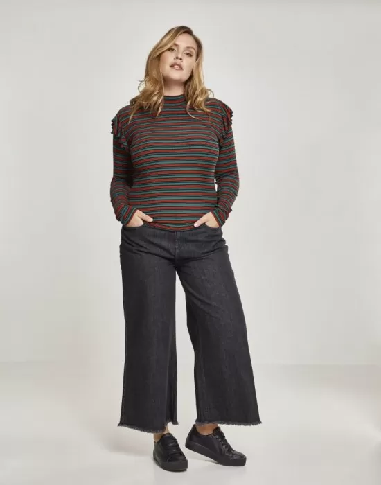 Дамски дънки в черен цвят Urban Classics  Ladies Denim Culotte black washed, Дънки - Hoodstyle.bg