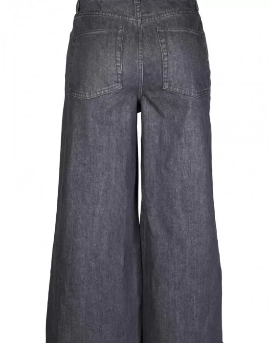 Дамски дънки в черен цвят Urban Classics  Ladies Denim Culotte black washed, Дънки - Hoodstyle.bg