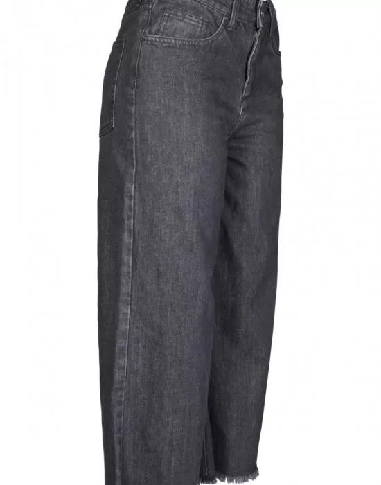 Дамски дънки в черен цвят Urban Classics  Ladies Denim Culotte black washed, Дънки - Hoodstyle.bg