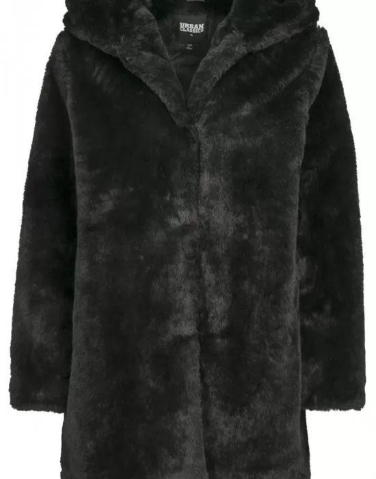 Дамско палто Urban Classics Teddy в черен цвят, Якета - Hoodstyle.bg