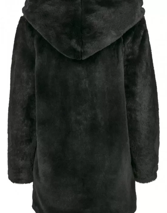 Дамско палто Urban Classics Teddy в черен цвят, Якета - Hoodstyle.bg