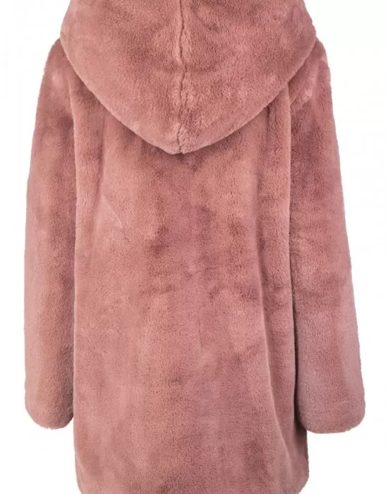 Дамско палто Urban Classics Teddy в тъмнорозов цвят, Якета - Hoodstyle.bg