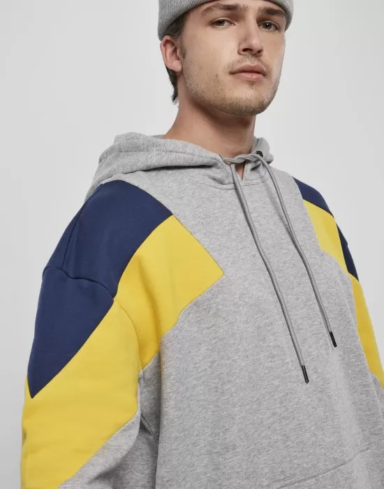 Мъжки сив суичър Urban Classics 3-Tone, Суичъри - Hoodstyle.bg