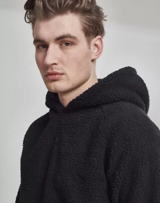 Мъжки суичър Urban Classics Sherpa в черен цвят, Суичъри - Hoodstyle.bg