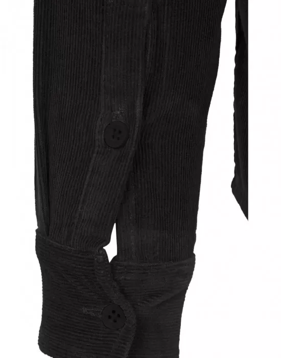Мъжка риза Urban Classics Corduroy в черен цвят, Ризи - Hoodstyle.bg