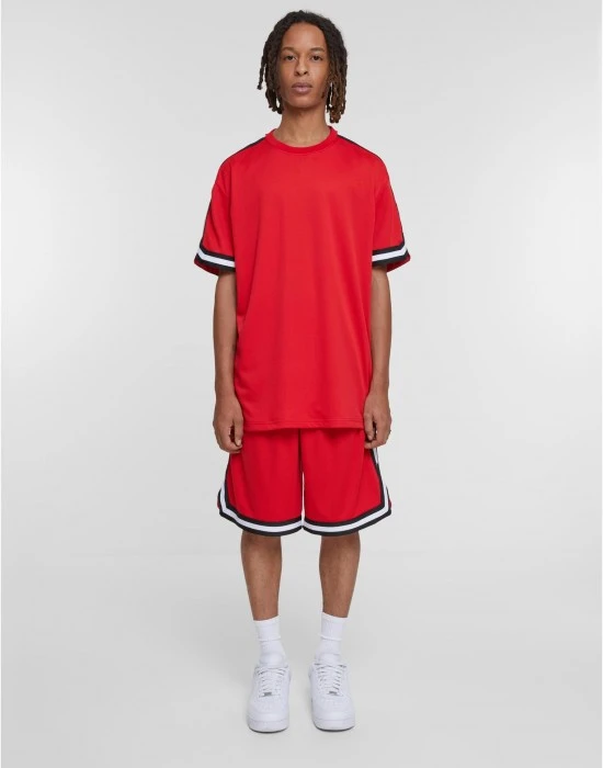 Мъжки къси панталони в червен цвят Urban Classics Stripes