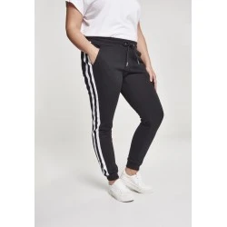 Дамско долнище Urban Classics black/white/black в черен цвят