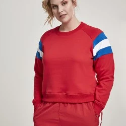 Дамска блуза в червено от Urban Classics Ladies Sleeve Stripe Crew