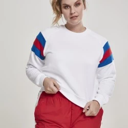 Дамска блуза в бяло от Urban Classics Ladies Sleeve Stripe Crew 