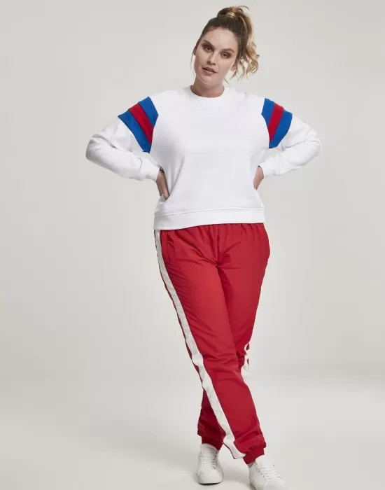 Дамска блуза в бяло от Urban Classics Ladies Sleeve Stripe Crew, Блузи - Hoodstyle.bg