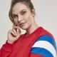 Дамска блуза в червено от Urban Classics Ladies Sleeve Stripe Crew, Блузи - Hoodstyle.bg