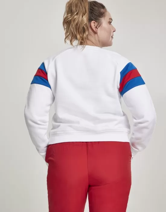 Дамска блуза в бяло от Urban Classics Ladies Sleeve Stripe Crew, Блузи - Hoodstyle.bg