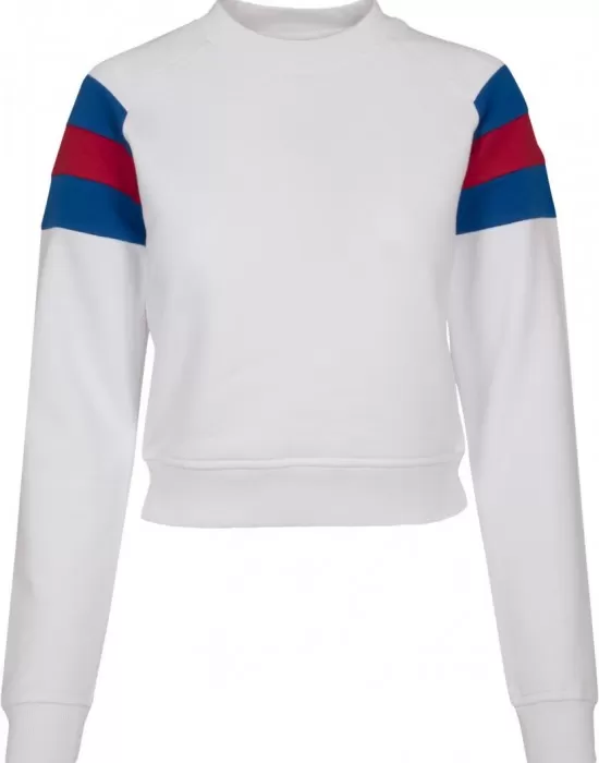 Дамска блуза в бяло от Urban Classics Ladies Sleeve Stripe Crew, Блузи - Hoodstyle.bg