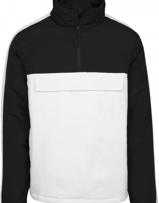 Мъжко яке в черно и бяло от Urban Classics Padded Pull Over Jacket, Якета Пролет / Есен - Hoodstyle.bg