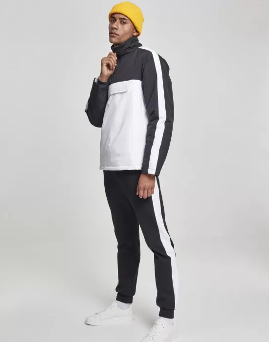 Мъжко яке в черно и бяло от Urban Classics Padded Pull Over Jacket, Якета Пролет / Есен - Hoodstyle.bg