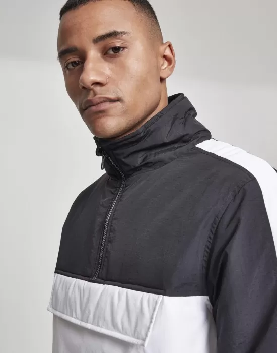 Мъжко яке в черно и бяло от Urban Classics Padded Pull Over Jacket, Якета Пролет / Есен - Hoodstyle.bg