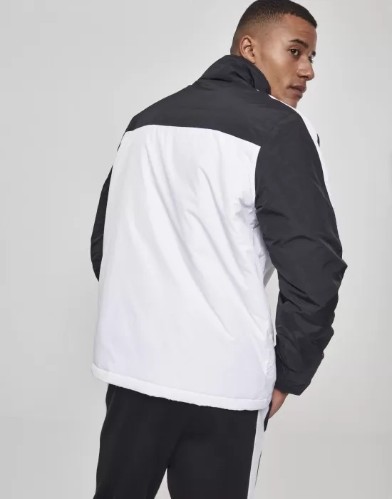 Мъжко яке в черно и бяло от Urban Classics Padded Pull Over Jacket, Якета Пролет / Есен - Hoodstyle.bg