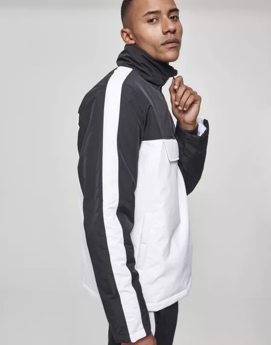 Мъжко яке в черно и бяло от Urban Classics Padded Pull Over Jacket, Якета Пролет / Есен - Hoodstyle.bg
