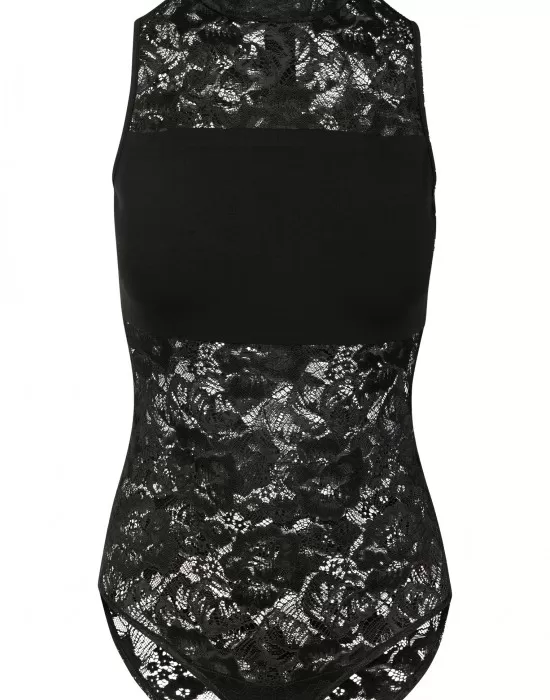 Елегантно дантелено боди в черен цвят URBAN CLASSICS LACES, Блузи - Hoodstyle.bg