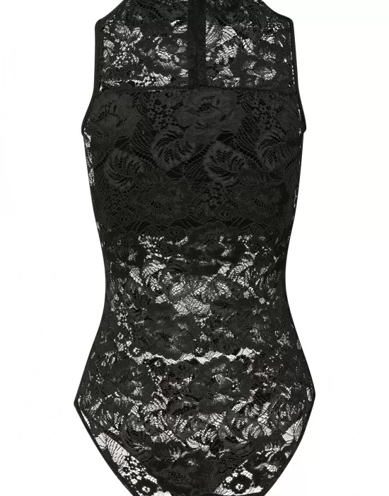 Елегантно дантелено боди в черен цвят URBAN CLASSICS LACES, Блузи - Hoodstyle.bg