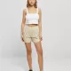 Дамски къси дантелени панталони в цвят екрю Urban Classics Ladies Shorts, Къси панталони - Hoodstyle.bg