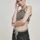 Дамски топ в сиво и черно райе Urban Classics Ladies Triangle Top black/grey, Топове - Hoodstyle.bg