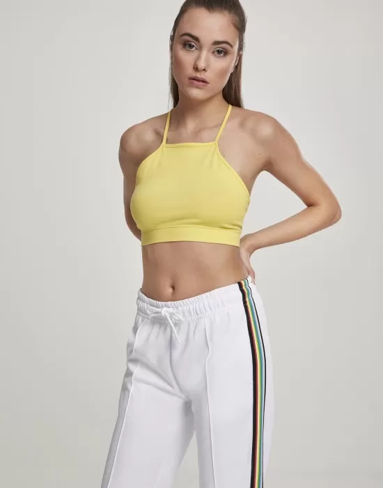Дамски топ в жълт цвят Urban Classics Ladies Triangle Top brightyellow, Топове - Hoodstyle.bg