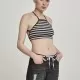 Дамски топ в сиво и черно райе Urban Classics Ladies Triangle Top black/grey, Топове - Hoodstyle.bg