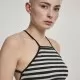 Дамски топ в сиво и черно райе Urban Classics Ladies Triangle Top black/grey, Топове - Hoodstyle.bg