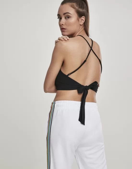 Дамски топ в черен цвят Urban Classics Ladies Triangle Top black, Топове - Hoodstyle.bg