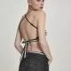 Дамски топ в сиво и черно райе Urban Classics Ladies Triangle Top black/grey, Топове - Hoodstyle.bg