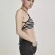 Дамски топ в сиво и черно райе Urban Classics Ladies Triangle Top black/grey, Топове - Hoodstyle.bg