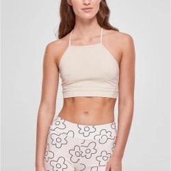 Дамски къс топ в цвят екрю Urban CLassics Ladies Triangle Top