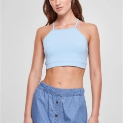 Дамски къс топ в светлосин цвят Urban CLassics Ladies Triangle Top