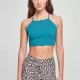 Дамски къс топ в цвят тюркоаз Urban CLassics Ladies Triangle Top, Топове - Hoodstyle.bg